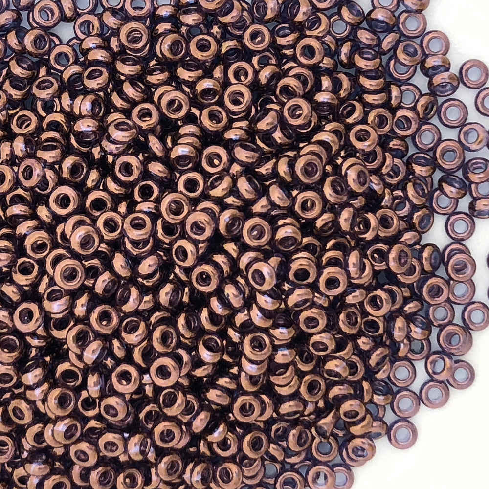 Size 11 Demi Rounds, 0201, Dark Amethyst Gold Luster (10 gr.)